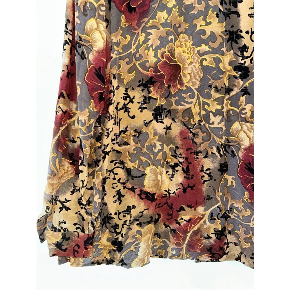 Vintage TESS 100% Silk Size Large Button Down Shirt Dark Fairy Whimsigoth Witchy - Picture 12 of 12